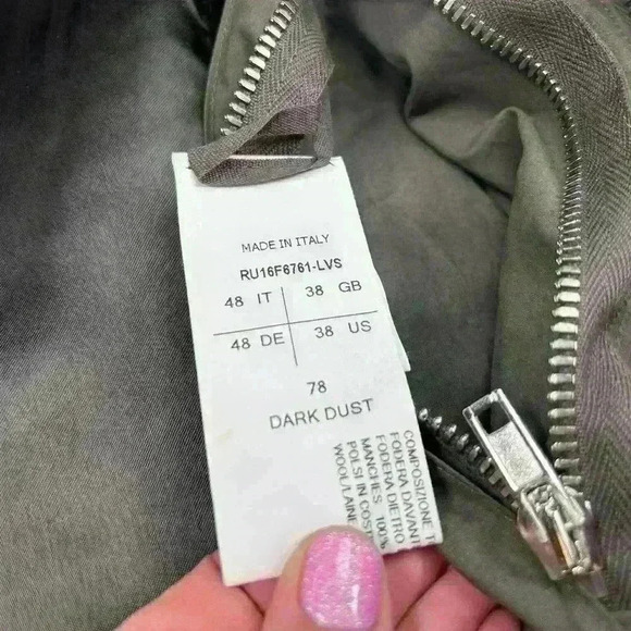 RICK OWENS Men Zipped Calf Leather Jacket in Dark Dust Size 38US - Picture 11 of 16